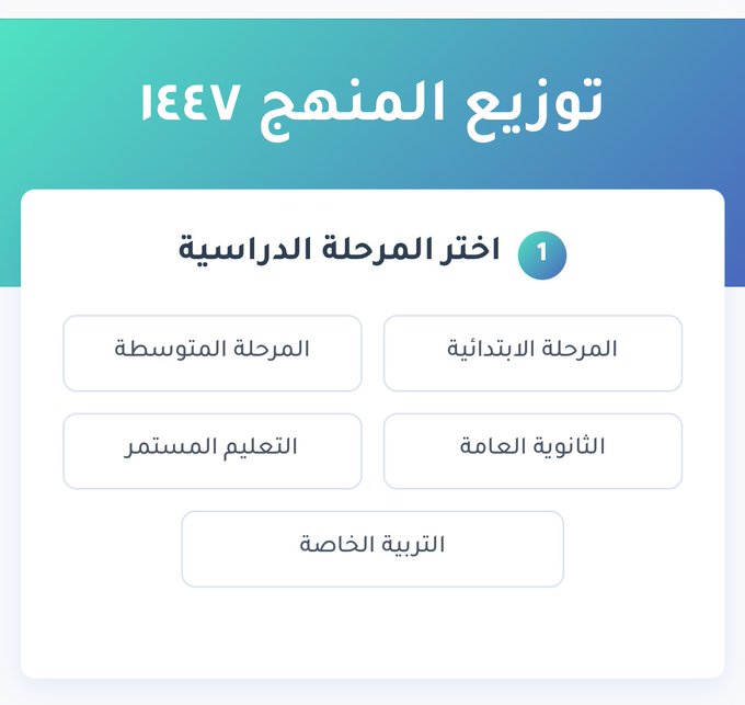 توزيع المنهج لجميع المواد والمراحل للعام الدراسي ١٤٤٧هـ